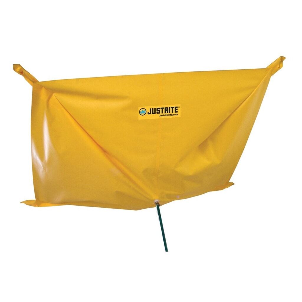 Justrite® záchytná plachta proti úniku z polyesteru, D × Š 3,7 × 3,7 m, s očkami Obrázok výrobku: Justrite® záchytná plachta proti úniku z polyesteru, D × Š 3,7 × 3,7 m, s očkami