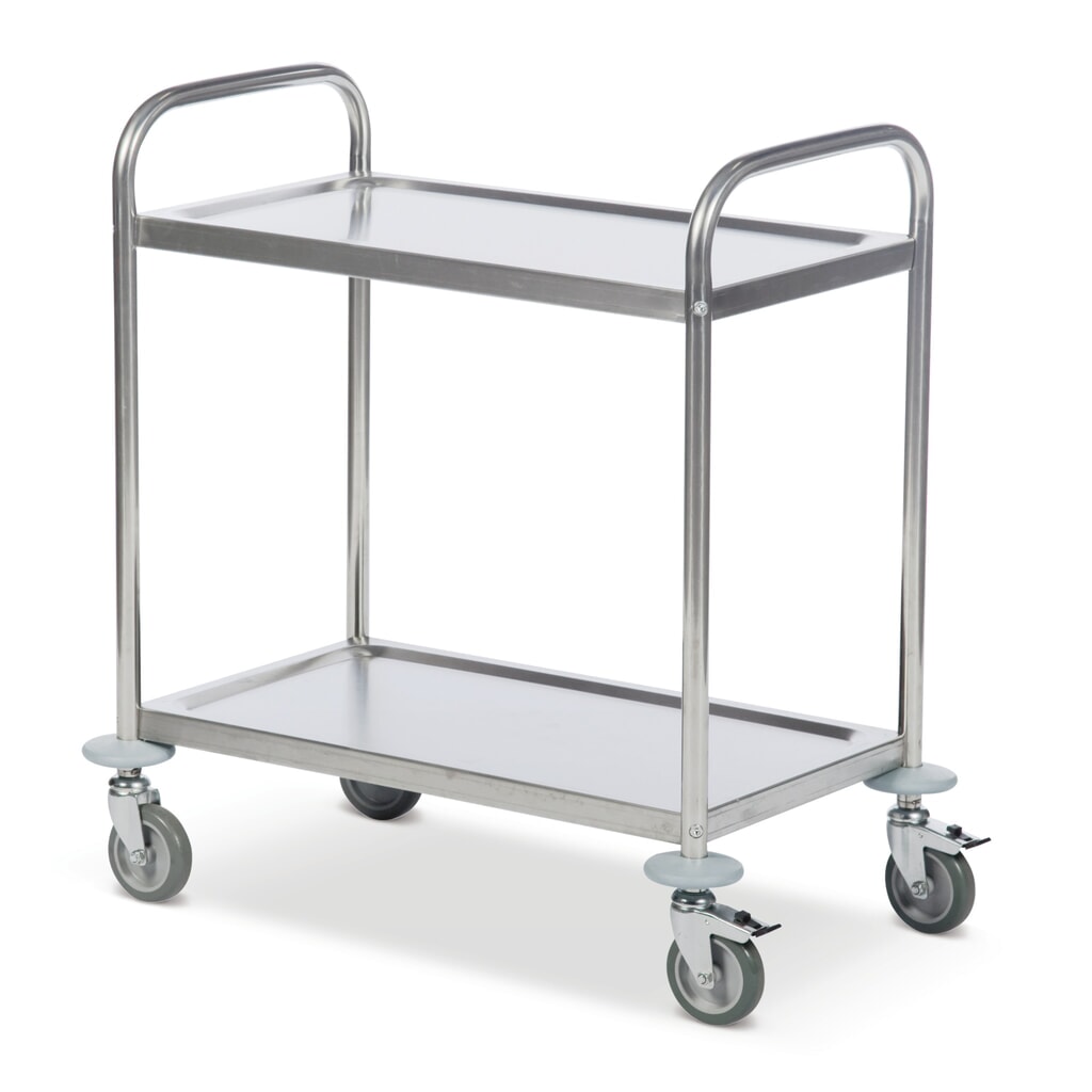 Obrázok výrobku: nerezový servírovací vozík BASIC, 2 police s rozmermi 685 x 380 mm