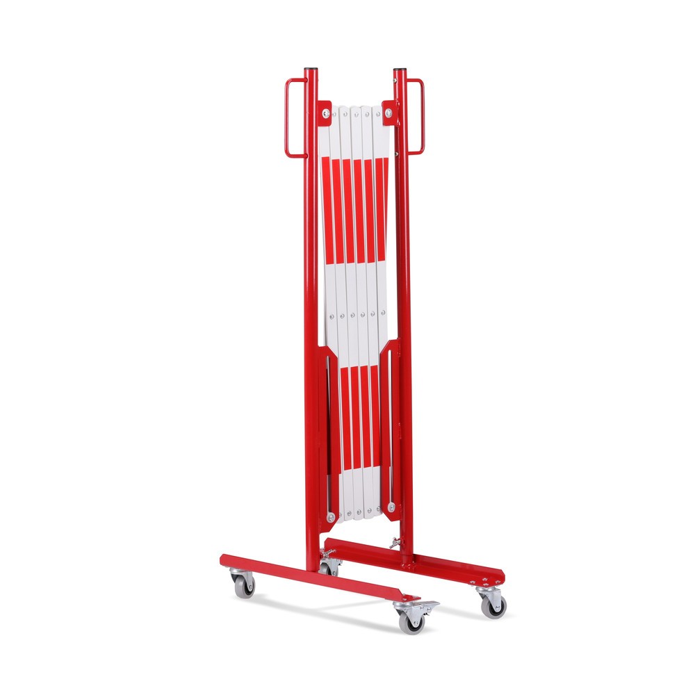 Číslo obrázka výrobku 4: Nožnicová mriežka, kolieska na oboch stranách, šírka 3 600 mm, červená/biela