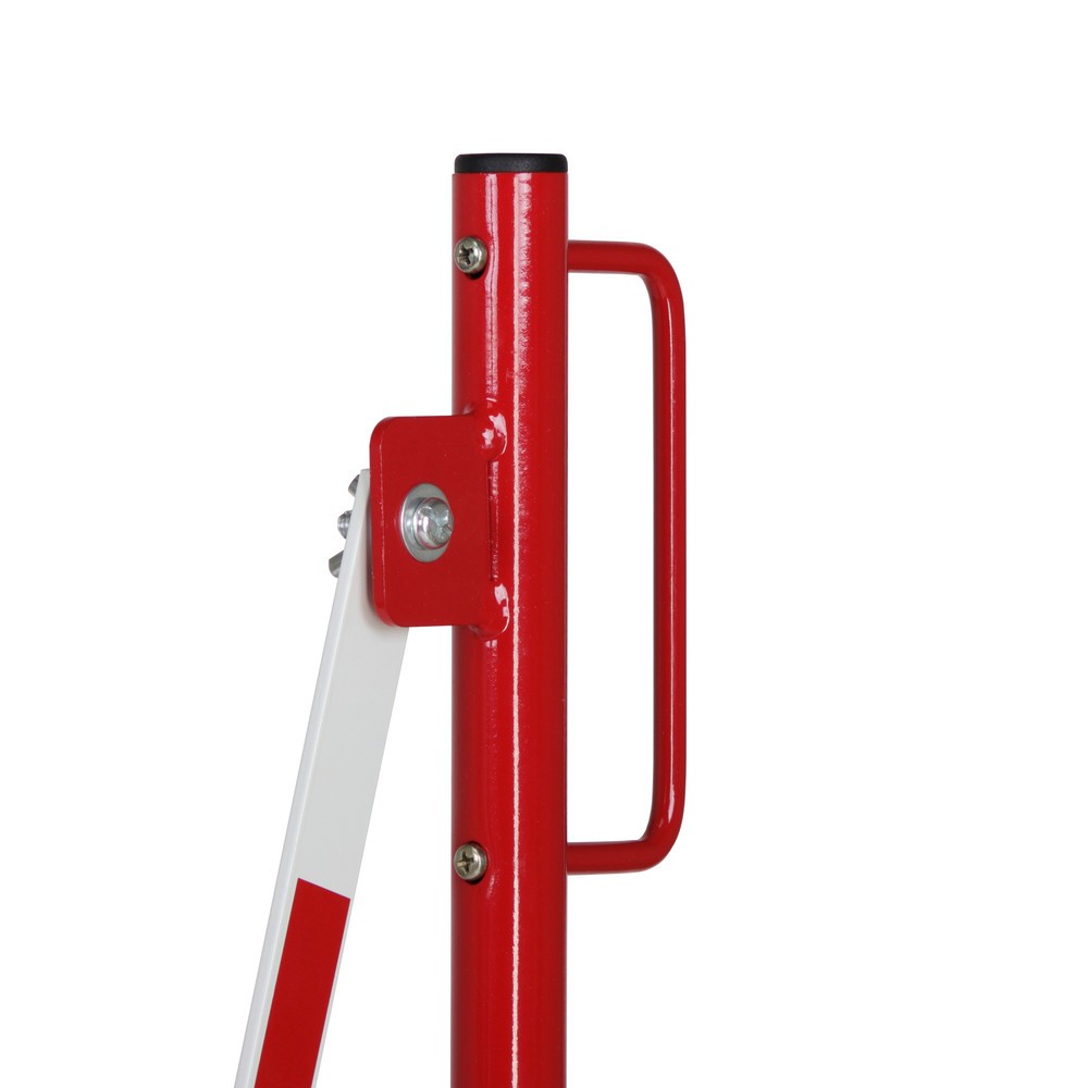 Číslo obrázka výrobku 9: Nožnicová mriežka, kolieska na oboch stranách, šírka 3 600 mm, červená/biela
