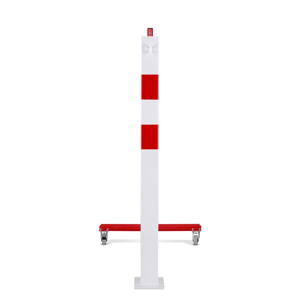Číslo obrázka výrobku 7: Nožnicová mriežka s uzamykacím stĺpikom, priemer 60 mm, šírka 3 600 mm, červená/biela