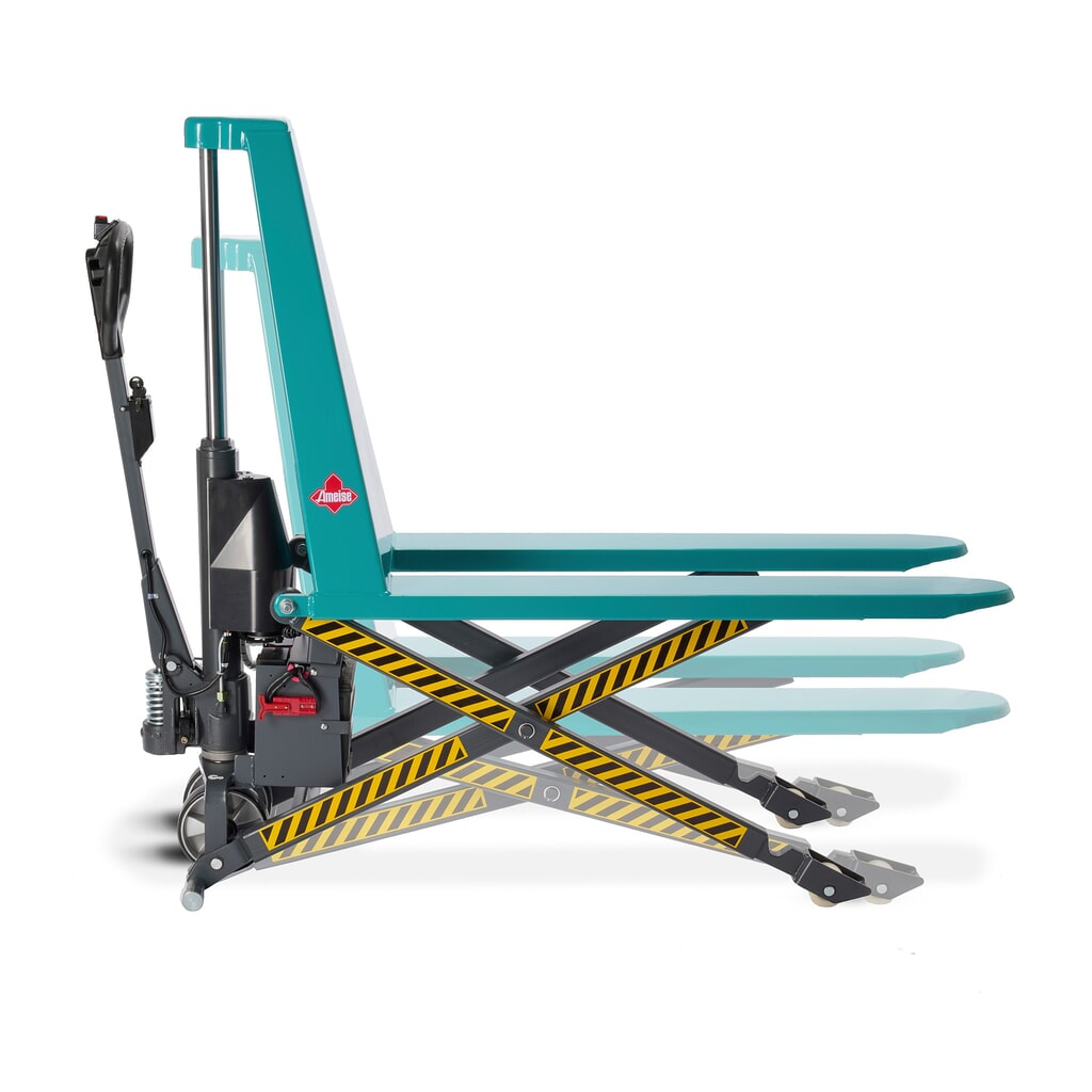 Nožnicový zdvíhací vozík Ameise® PTM 1.0 elektrohydraulický, nosnosť 1 000 kg, dĺžka vidlíc 1 150 mm, polyuretán/nylon Obrázok výrobku: Nožnicový zdvíhací vozík Ameise® PTM 1.0 elektrohydraulický, nosnosť 1 000 kg, dĺžka vidlíc 1 150 mm, polyuretán/nylon