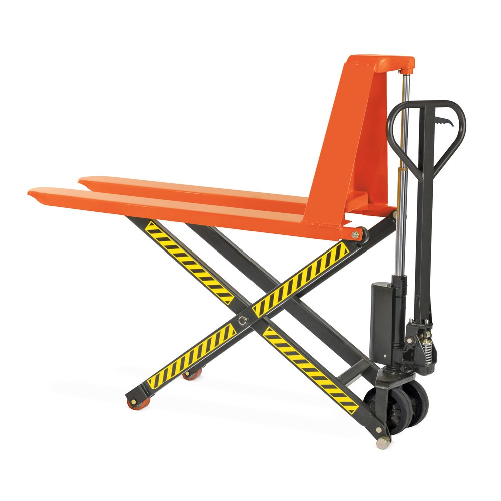 Obrázok výrobku: Nožnicový zdvíhací stôl BASIC PTM 1.0, nosnosť 1 000 kg, dĺžka vidlíc 1 150 mm.