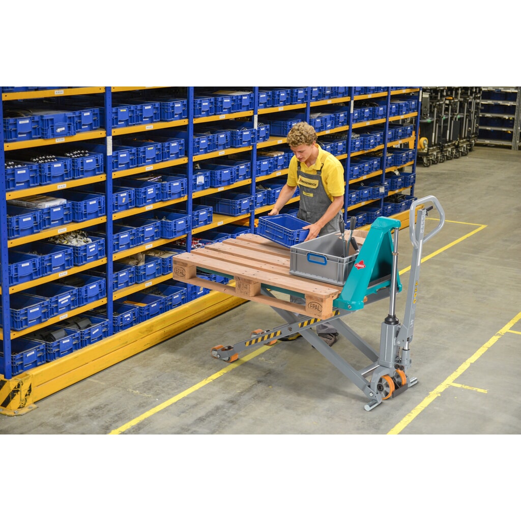 Číslo obrázka výrobku 7: Nožnicový zdvíhací stôl Ameise® PTM 1.5 Scissor s rýchlozdvihom, nosnosť 1 500 kg, dĺžka vidlíc 1 200 mm