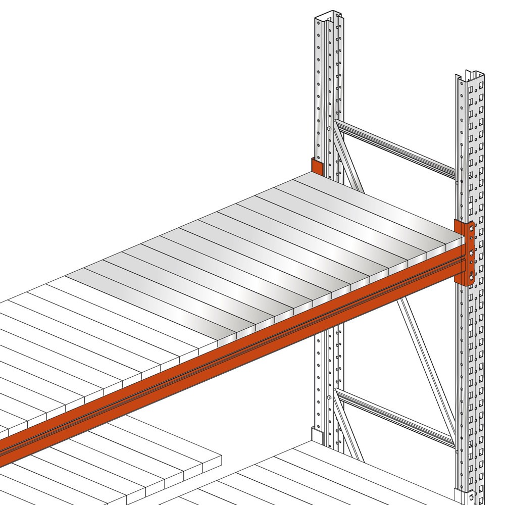 Číslo obrázka výrobku 2: Oceľové dosky pre paletový regál META MULTIPAL, Š x H 100 x 1 100 mm
