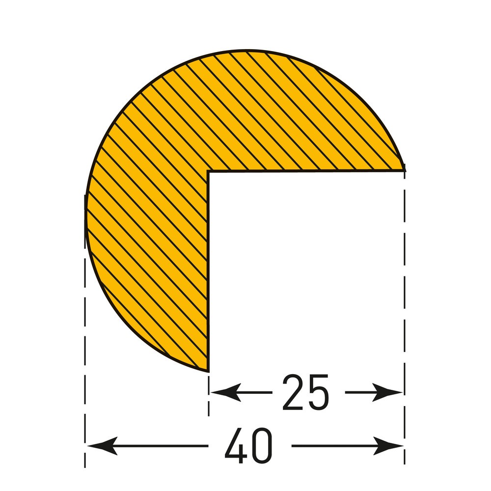 Číslo obrázka výrobku 5: Ochrana proti nárazu pre hrany MORAVIA, kruhová, samolepiaca, v × š 40 × 40 mm, dĺžka 5 m