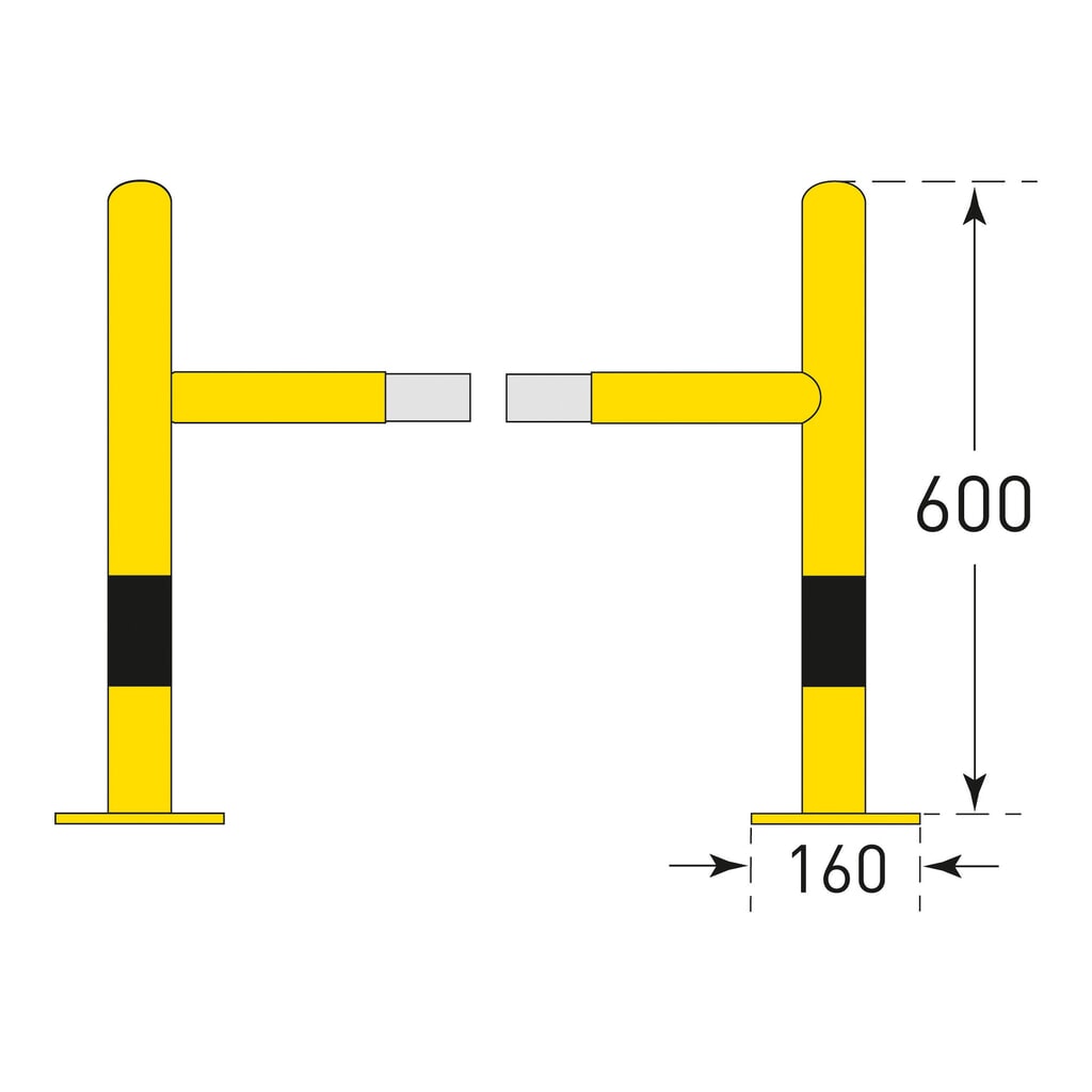 Číslo obrázka výrobku 5: Ochrana stĺpika, exteriér, v x š x h 600 x 520 x 520 mm