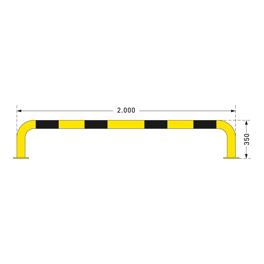 Číslo obrázka výrobku 2: Ochranný oblúk – použitie vo vnútorných priestoroch, Ø 76 mm, V x Š 350 x 2 000 mm