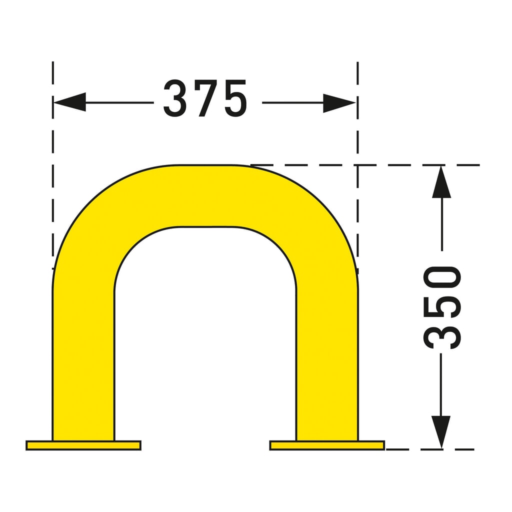 Číslo obrázka výrobku 2: Ochranný oblúk – použitie vo vnútorných priestoroch, Ø 76 mm, V x Š 350 x 375 mm