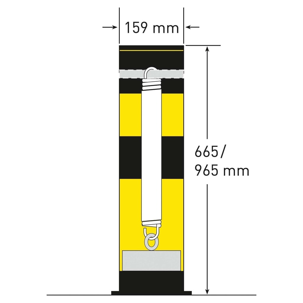 Číslo obrázka výrobku 5: Sklopný stĺpik na ochranu proti nárazu MORAVIA Swing, exteriér, v × Ø 655 × 159 mm