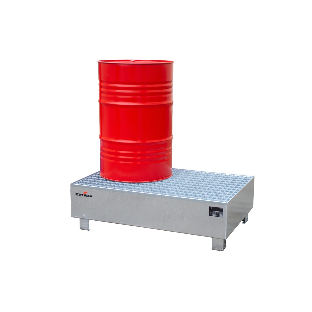 Číslo obrázka výrobku 4: Steinbock® záchytná vaňa, 2 × 200 l, v × š × h 360 × 1 200 × 800 mm, vrátane mriežkovaného roštu, žiarovo pozinkovaná