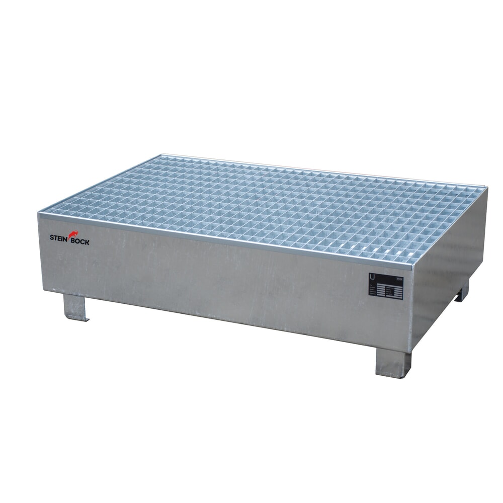 Obrázok výrobku: Odkvapkávacia vaňa Steinbock®, 2x 200 l, VxŠxH 360 x 800 x 1 200 mm, vrát. mriežkového roštu, žiarovo pozinkovaná