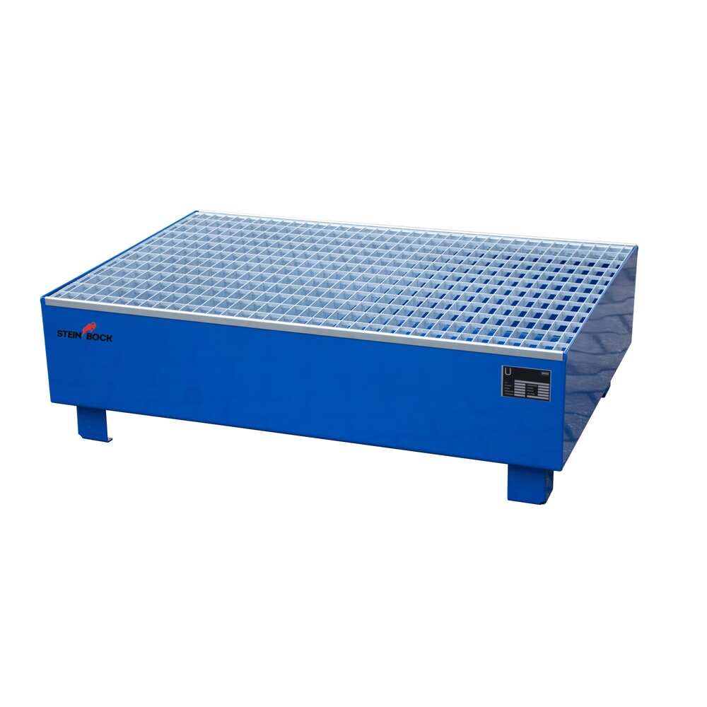 Obrázok výrobku: Odkvapkávacia vaňa Steinbock®, 2x 200 l, VxŠxH 360 x 800 x 1 200 mm, vrát. mriežkového roštu, modrá