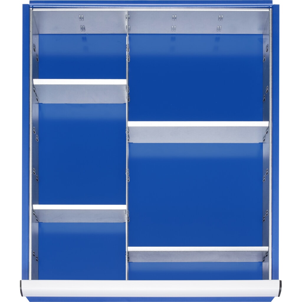 Organizér do zásuvky RAU, v × š × h 90 × 490 × 560 mm, so 4-dielnou súpravou deliacich líšt, veľkosť L pre čelnú výšku 120 – 150 mm Obrázok výrobku: Organizér do zásuvky RAU, v × š × h 90 × 490 × 560 mm, so 4-dielnou súpravou deliacich líšt, veľkosť L pre čelnú výšku 120 – 150 mm
