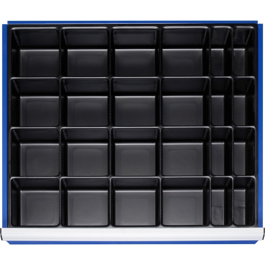 Organizér do zásuvky RAU, v × š × h 90 × 680 × 560 mm, s vložkou na drobné diely a 24 priečinkami, veľkosť XL pre čelnú výšku 120 – 360 mm Obrázok výrobku: Organizér do zásuvky RAU, v × š × h 90 × 680 × 560 mm, s vložkou na drobné diely a 24 priečinkami, veľkosť XL pre čelnú výšku 120 – 360 mm