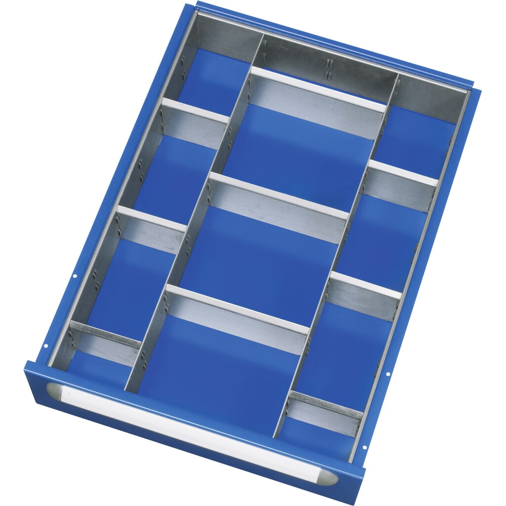 Organizér RAU do zásuv. 390 × 560 mm, výška 105 mm, 9-dielny Obrázok výrobku: Organizér RAU do zásuv. 390 × 560 mm, výška 105 mm, 9-dielny