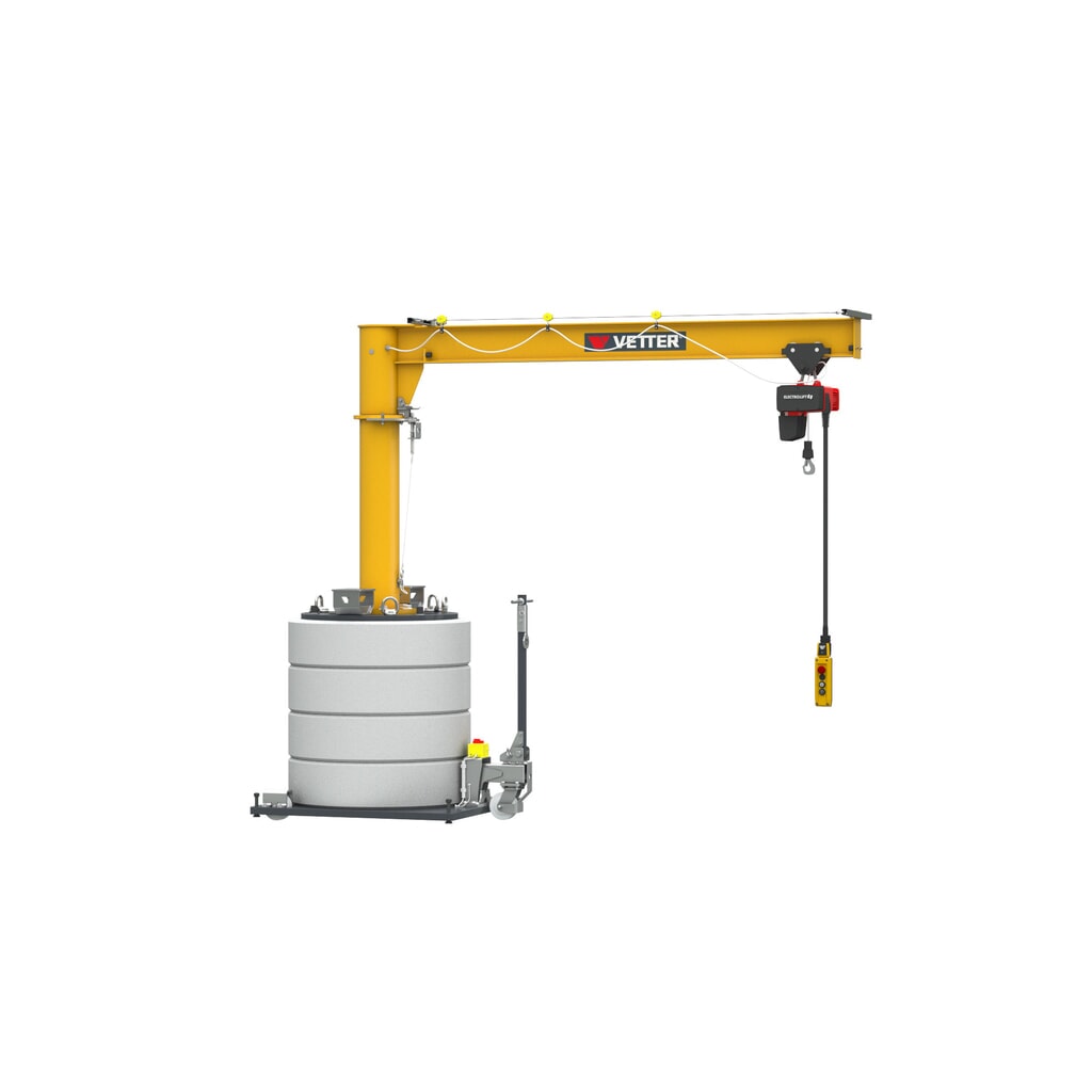 Otočný žeriav VETTER® vrát. elektrického kladkostroja LIFTKET, mobilné vyhotovenie, rozsah otáčania 360°, polomer 4 000 mm, nosnosť 125 kg Číslo obrázka výrobku 3: Otočný žeriav VETTER® vrát. elektrického kladkostroja LIFTKET, mobilné vyhotovenie, rozsah otáčania 360°, polomer 4 000 mm, nosnosť 125 kg