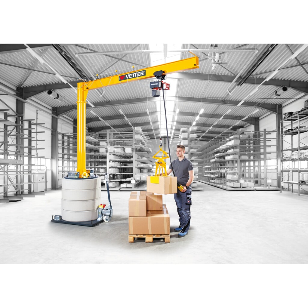 Otočný žeriav VETTER® vrát. elektrického kladkostroja LIFTKET, mobilné vyhotovenie, rozsah otáčania 360°, polomer 4 000 mm, nosnosť 125 kg Číslo obrázka výrobku 4: Otočný žeriav VETTER® vrát. elektrického kladkostroja LIFTKET, mobilné vyhotovenie, rozsah otáčania 360°, polomer 4 000 mm, nosnosť 125 kg