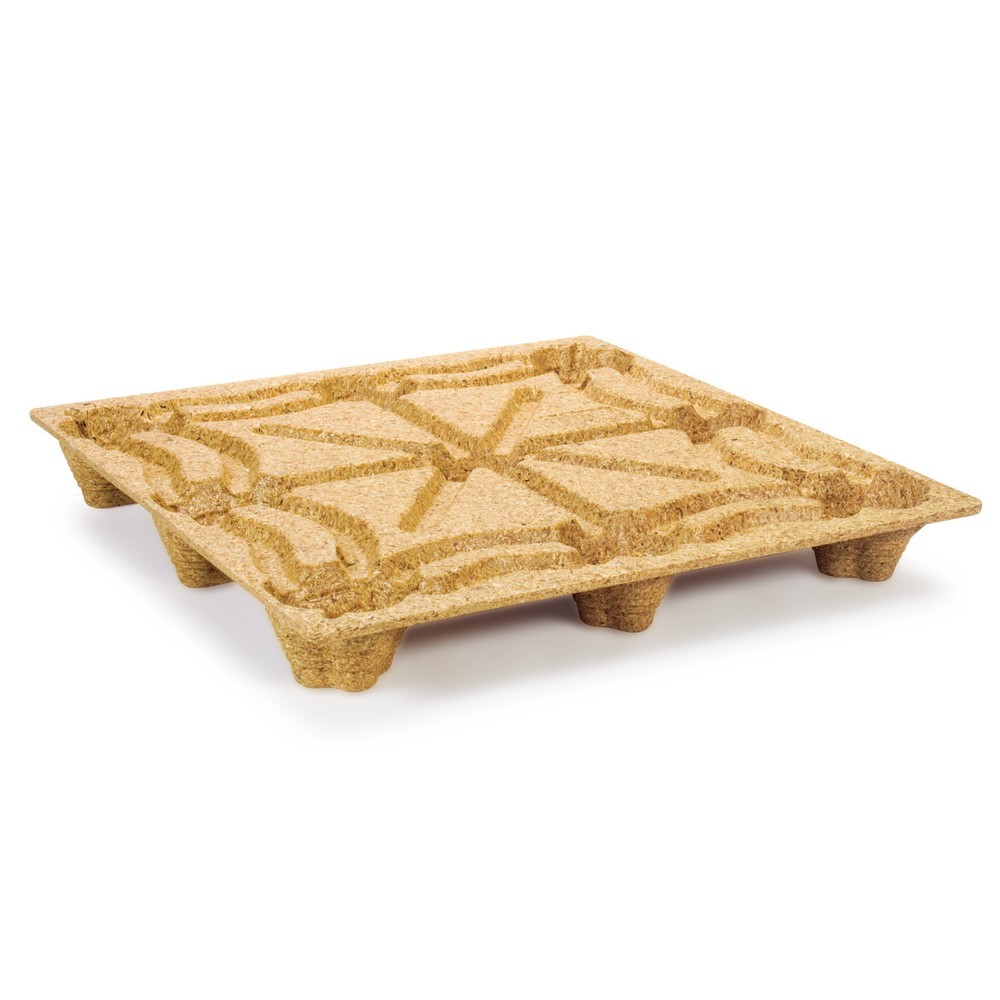 Číslo obrázka výrobku 1: Stlačená drevená paleta, kontajnerový formát, 1140 x 1,140 mm, dyn. nosnosť 1 250 kg, 9 stôp