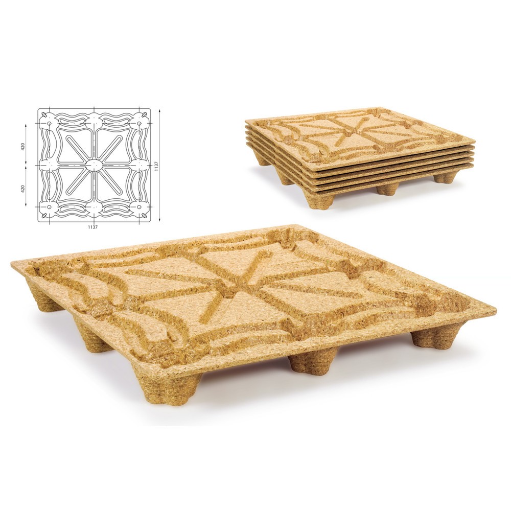 Číslo obrázka výrobku 2: Stlačená drevená paleta, formát kontajnera, 1140 x 1,140 mm, dyn. tk 900 kg, 9 stôp