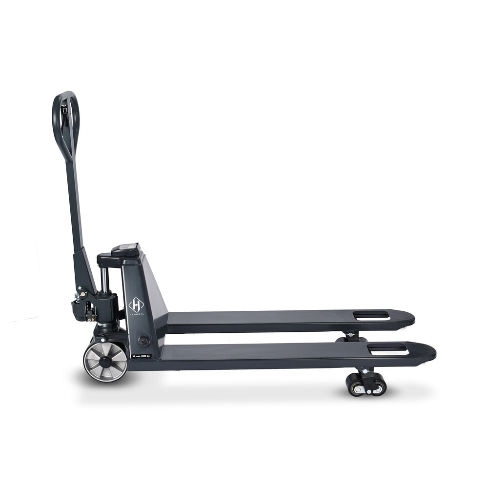 Číslo obrázka výrobku 7: Paletový vozík s váhou HEMMDAL PTM 2.0 Scale, s krokmi po 5 kg, nosnosť 2 000 kg, tandemové kolieska