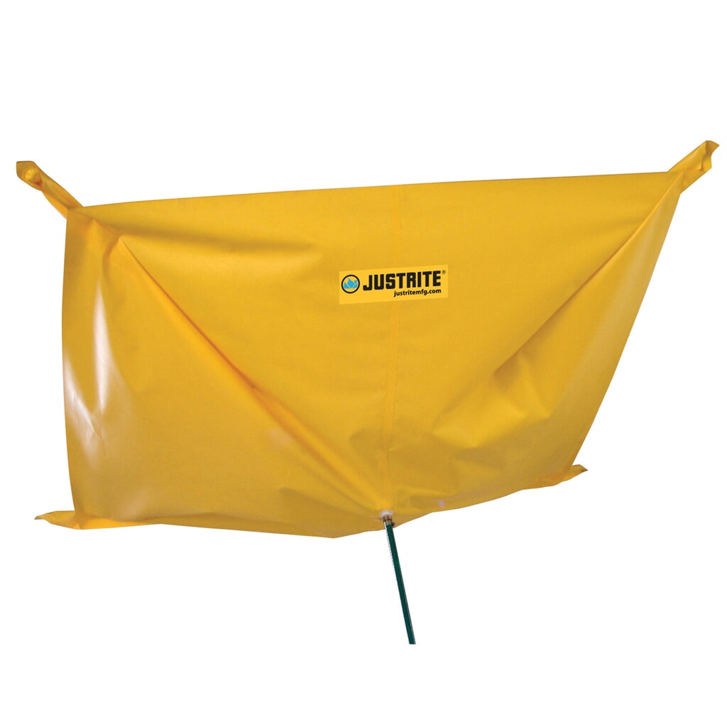 Justrite® záchytná plachta proti úniku z polyesteru, D × Š 1,5 × 1,5 m, s očkami Obrázok výrobku: Justrite® záchytná plachta proti úniku z polyesteru, D × Š 1,5 × 1,5 m, s očkami