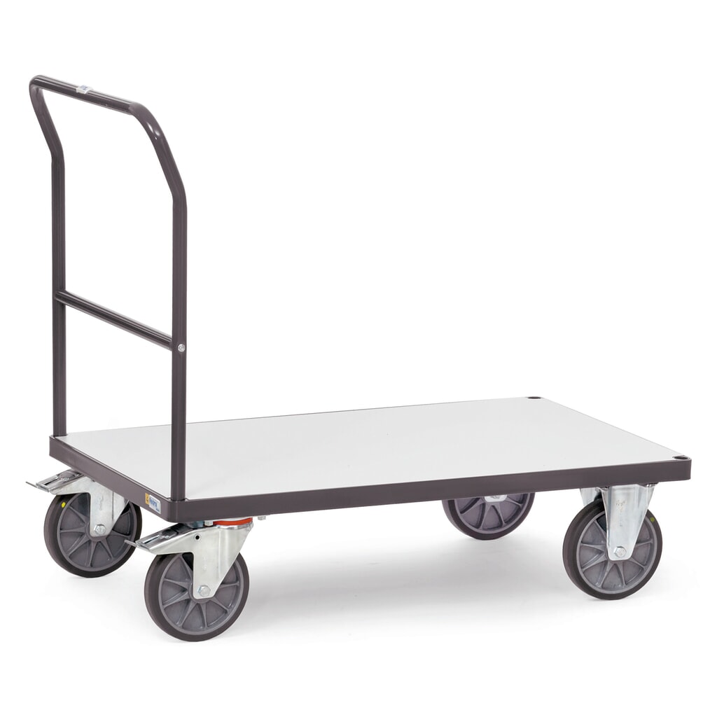 Fetra® ESD plošinový vozík, s drevenou ložnou plochou Š x H 500 x 850 mm, nosnosť 500 kg Číslo obrázka výrobku 1: Fetra® ESD plošinový vozík, s drevenou ložnou plochou Š x H 500 x 850 mm, nosnosť 500 kg