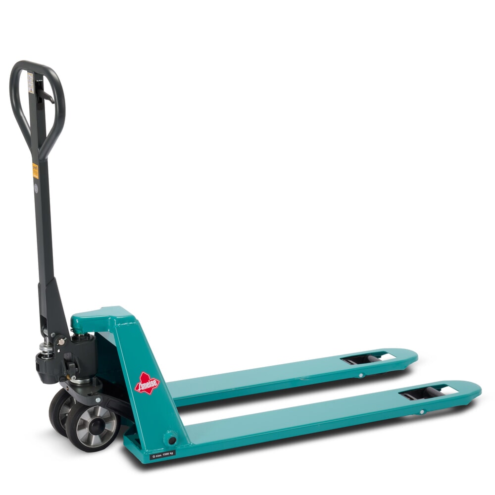 Číslo obrázka výrobku 1: Nízky ručný paletový vozík Ameise® PTM 1.5 Low, nosnosť 1500 kg, dĺžka vidlíc 1150 mm, celogumové/polyuretán