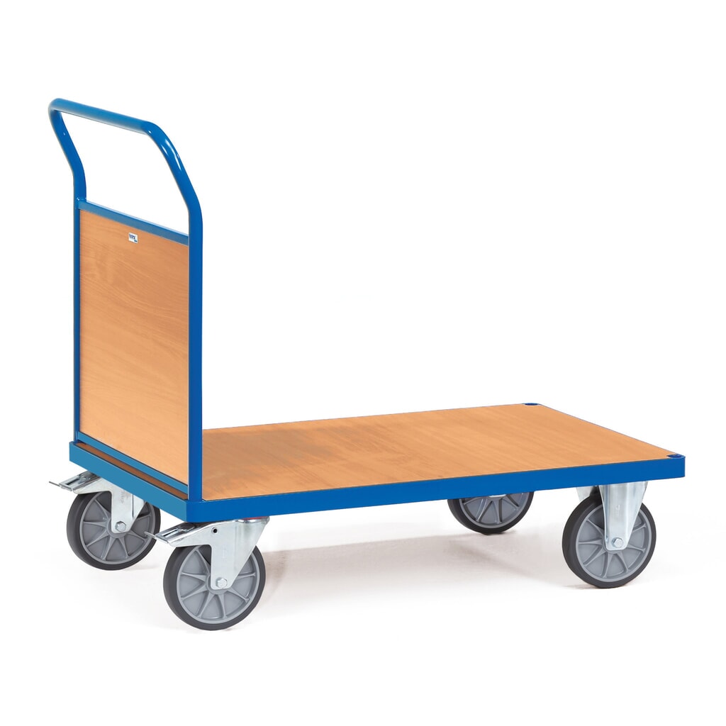 Plošinový vozík fetra®, s drevenou koncovou stenou, ložná plocha Š x H 500 x 850 mm Obrázok výrobku: Plošinový vozík fetra®, s drevenou koncovou stenou, ložná plocha Š x H 500 x 850 mm
