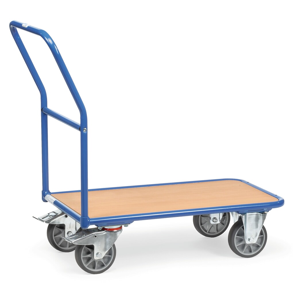 Obrázok výrobku: Plošinový vozík fetra® s drevenou nakladacou plochou š x h 700 x 1000 mm, nosnosť 400 kg