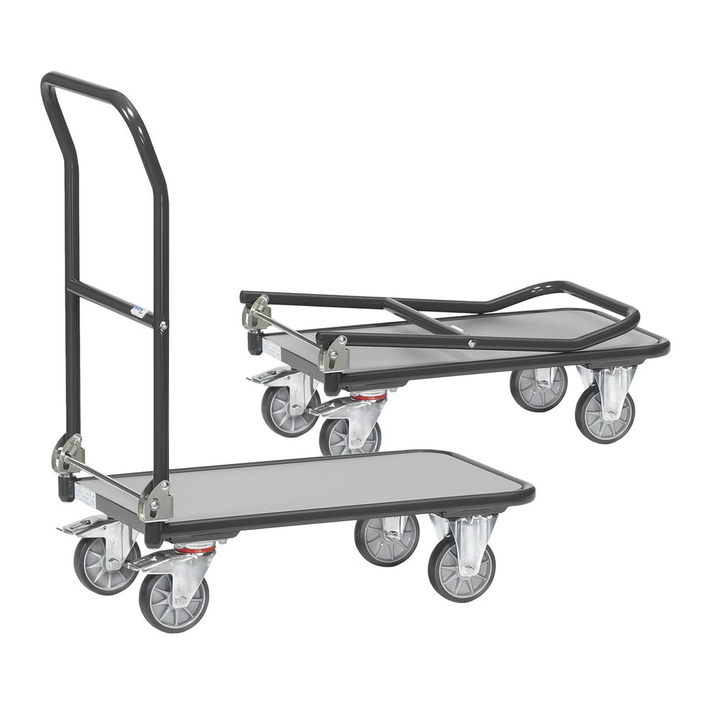Číslo obrázka výrobku 3: Plošinový vozík fetra® s drevenou ložnou plochou, závesná konzola, Š x H 450 x 720 mm, nosnosť 150 kg, antracitovo sivá