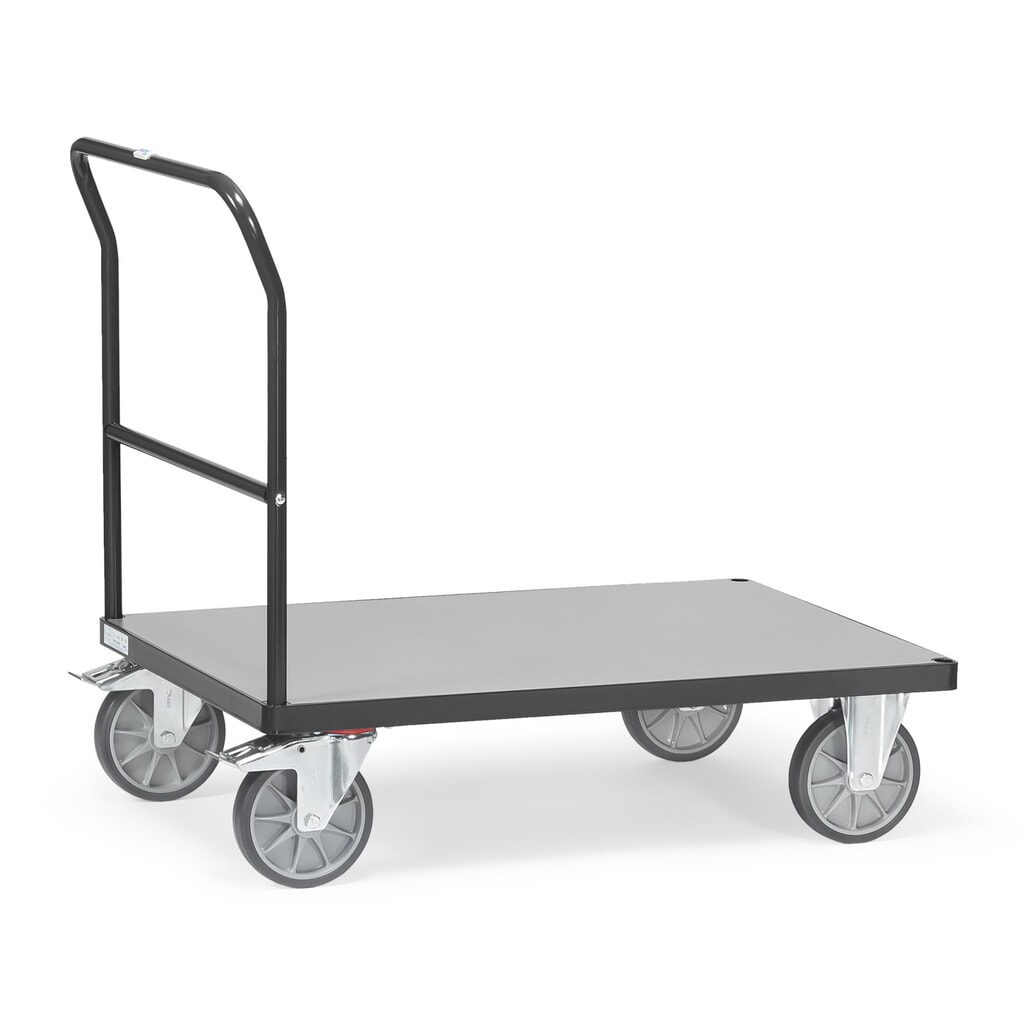 Číslo obrázka výrobku 1: Plošinový vozík fetra® s riadidlami, ložná plocha Š x H 700 x 1.000 mm, antracitové