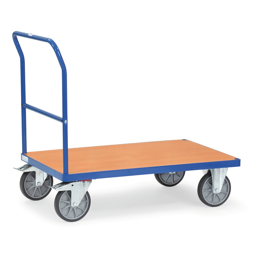 Obrázok výrobku: Plošinový vozík fetra® s riadidlami, ložná plocha Š x H 600 x 1.000 mm, brilantná modrá