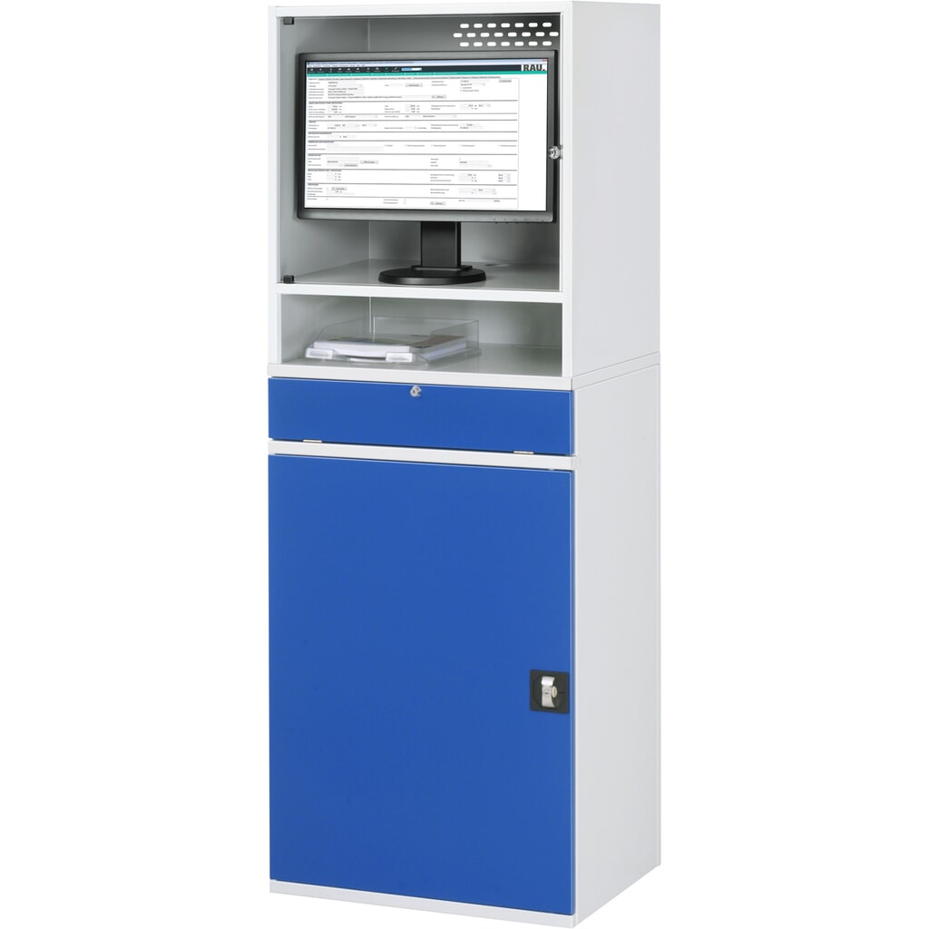 Počítačová skriňa RAU, kryt na monitor, vysúvateľný priečinok na klávesnicu, krídlové dvere, počet zásuviek × v × š: 2 × 80 × 570 mm Číslo obrázka výrobku 3: Počítačová skriňa RAU, kryt na monitor, vysúvateľný priečinok na klávesnicu, krídlové dvere, počet zásuviek × v × š: 2 × 80 × 570 mm