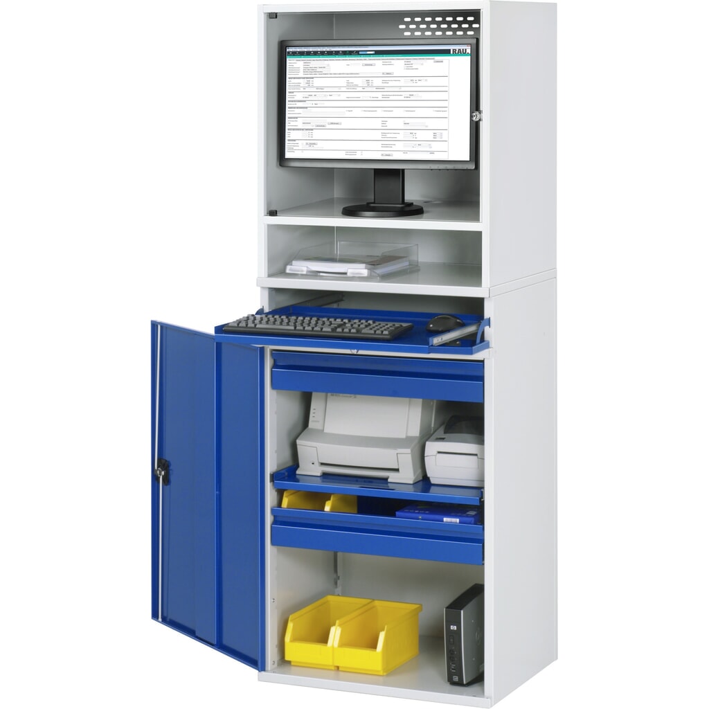 Počítačová skriňa RAU, kryt na monitor, vysúvateľný priečinok na klávesnicu, krídlové dvere, počet zásuviek × v × š: 2 × 80 × 570 mm Číslo obrázka výrobku 4: Počítačová skriňa RAU, kryt na monitor, vysúvateľný priečinok na klávesnicu, krídlové dvere, počet zásuviek × v × š: 2 × 80 × 570 mm
