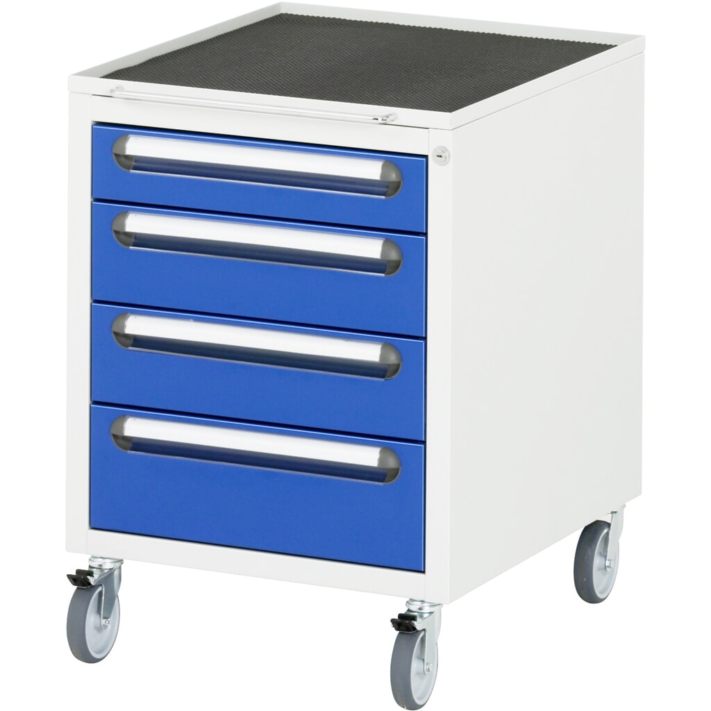 Podstavný kontajner RAU na kolieskach, v × š × h 690 × 480 × 600 mm, s 4 zásuvkami Obrázok výrobku: Podstavný kontajner RAU na kolieskach, v × š × h 690 × 480 × 600 mm, s 4 zásuvkami
