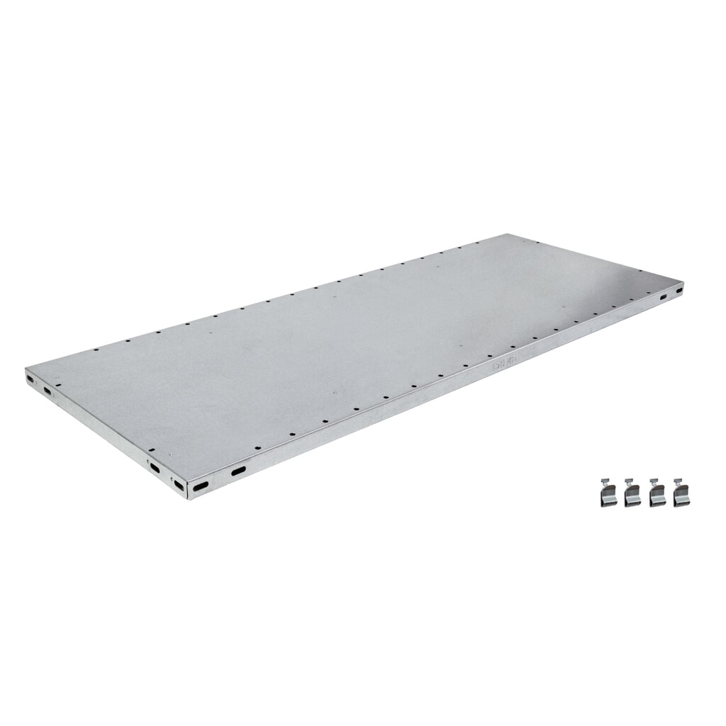 Polica pre policový regál Schulte Plug-in System, nosnosť regálu 150 kg, galvanizované, ŠxH 1 000 x 300 mm Obrázok výrobku: Polica pre policový regál Schulte Plug-in System, nosnosť regálu 150 kg, galvanizované, ŠxH 1 000 x 300 mm