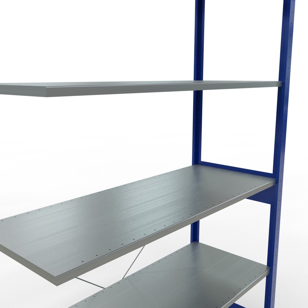 Číslo obrázka výrobku 5: policový regál SCHULTE, prídavné pole, horca modrá/galvanizovaný, nosnosť regálu 150 kg, V x Š x H 2 500 x 1 300 x 500 mm