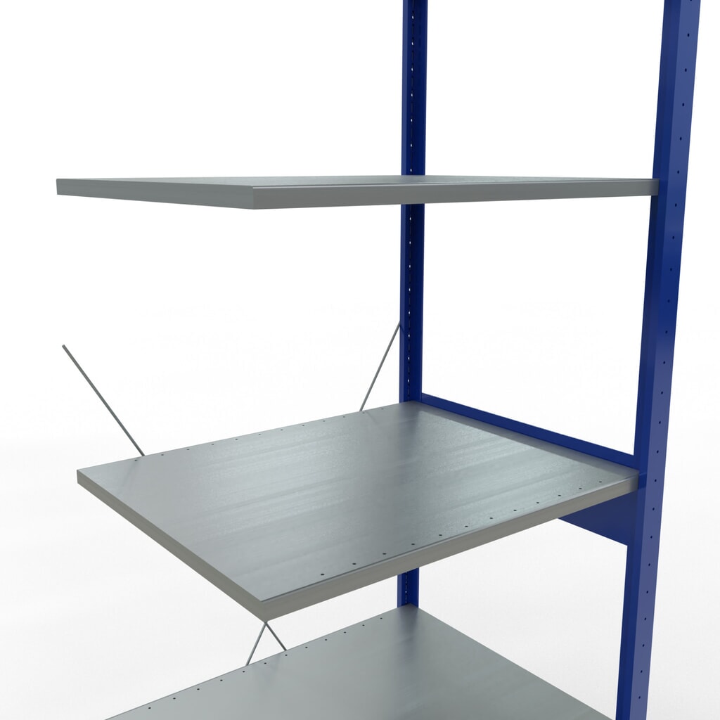 policový regál SCHULTE, prídavné pole, horca modrá/galvanizovaný, nosnosť regálu 150 kg, V x Š x H 2 500 x 750 x 600 mm Číslo obrázka výrobku 5: policový regál SCHULTE, prídavné pole, horca modrá/galvanizovaný, nosnosť regálu 150 kg, V x Š x H 2 500 x 750 x 600 mm