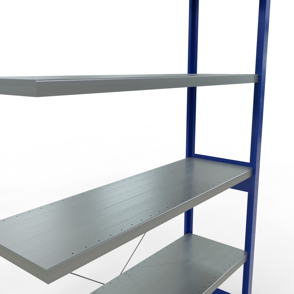 Číslo obrázka výrobku 5: policový regál SCHULTE, prídavné pole, horca modrá/galvanizovaný, nosnosť regálu 250 kg, V x Š x H 2 500 x 1 300 x 400 mm