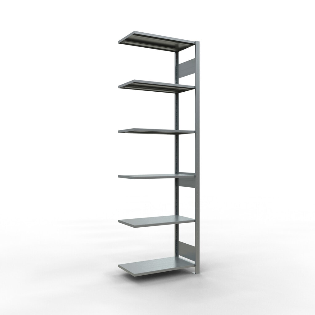 SCHULTE policový regál, prídavné pole, nosnosť regálu 150 kg, galvanizované, V x Š x H 2 500 x 750 x 400 mm Obrázok výrobku: SCHULTE policový regál, prídavné pole, nosnosť regálu 150 kg, galvanizované, V x Š x H 2 500 x 750 x 400 mm