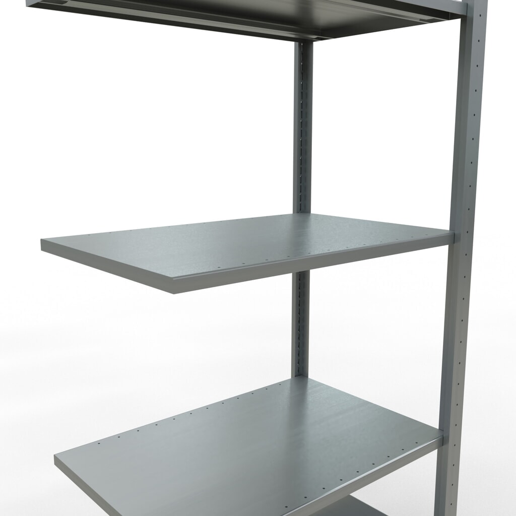 Číslo obrázka výrobku 4: SCHULTE zásuvná montážna polica, prídavné pole, nosnosť regálu 150 kg, galvanizovaná, V x Š x H 2 000 x 750 x 500 mm