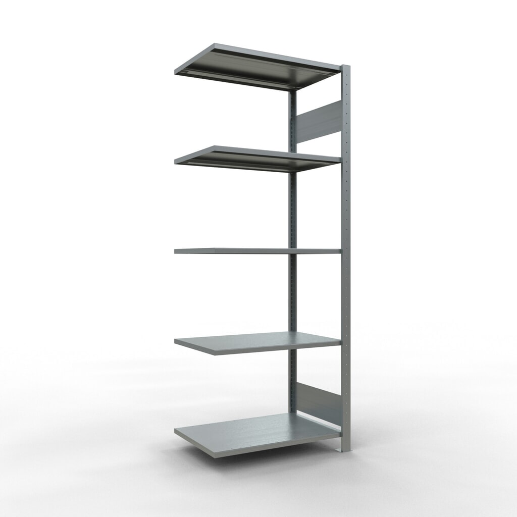 Obrázok výrobku: SCHULTE zásuvná montážna polica, prídavné pole, nosnosť regálu 150 kg, galvanizovaná, V x Š x H 2 000 x 750 x 500 mm