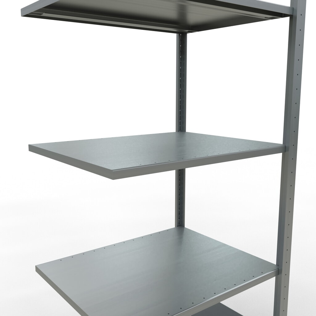 Číslo obrázka výrobku 4: SCHULTE zásuvná montážna polica, prídavné pole, nosnosť regálu 150 kg, galvanizovaná, V x Š x H 2 000 x 750 x 600 mm