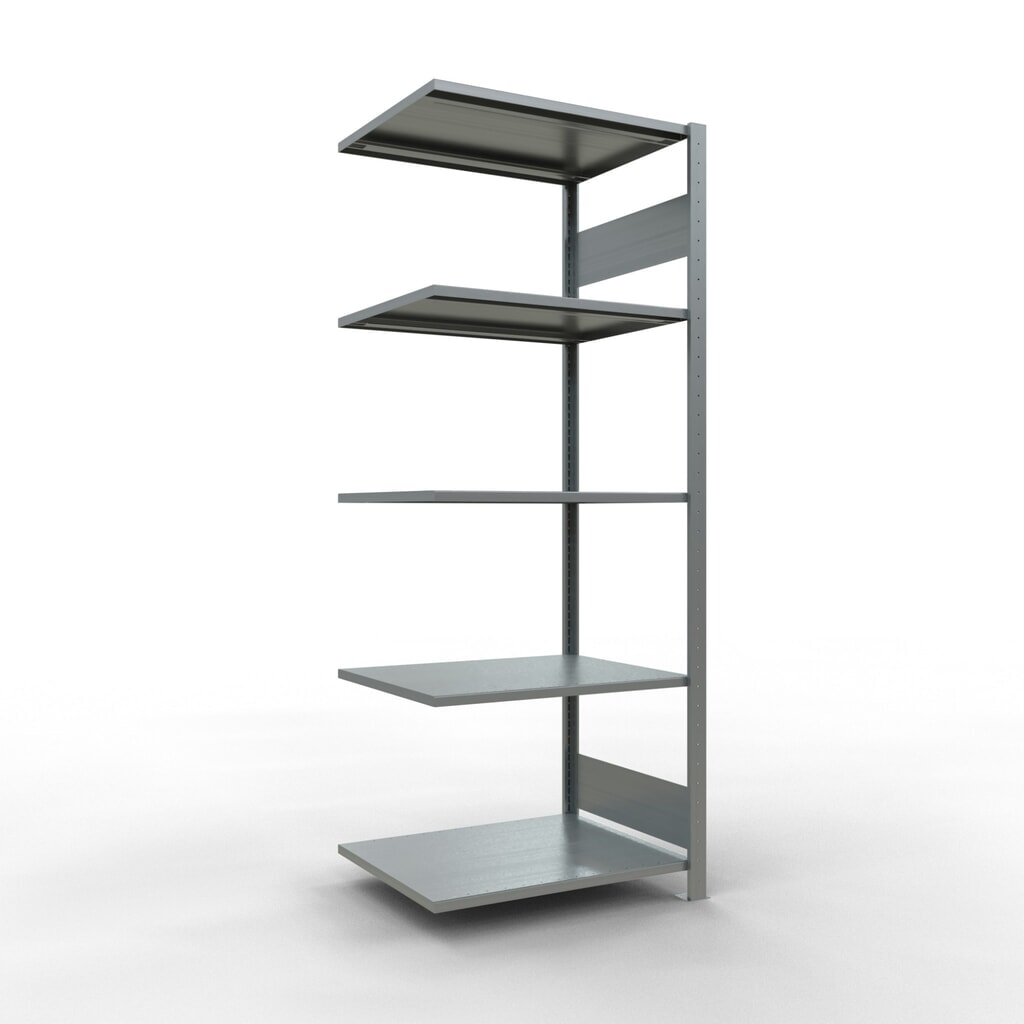 SCHULTE zásuvná montážna polica, prídavné pole, nosnosť regálu 150 kg, galvanizovaná, V x Š x H 2 000 x 750 x 600 mm Obrázok výrobku: SCHULTE zásuvná montážna polica, prídavné pole, nosnosť regálu 150 kg, galvanizovaná, V x Š x H 2 000 x 750 x 600 mm