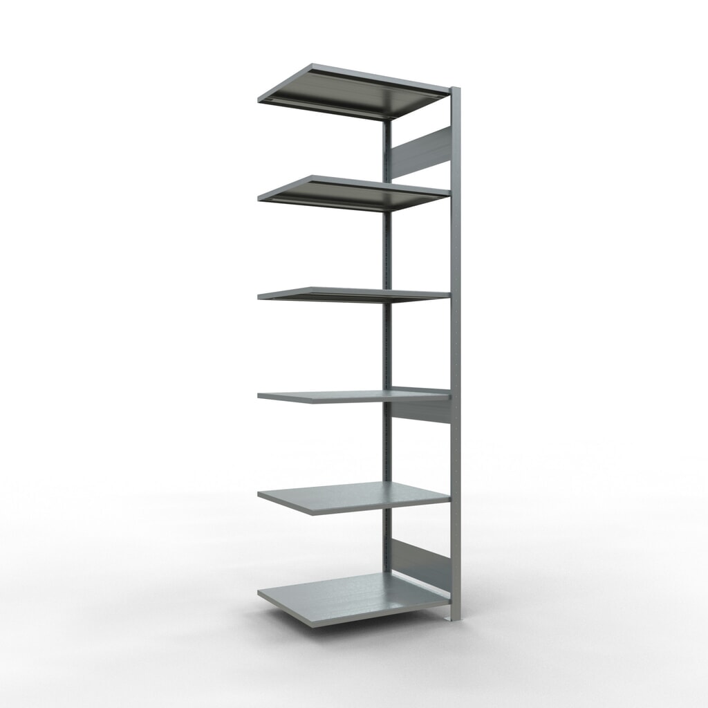 Obrázok výrobku: SCHULTE zásuvná montážna polica, prídavné pole, nosnosť regálu 150 kg, galvanizovaná, V x Š x H 2 500 x 750 x 600 mm