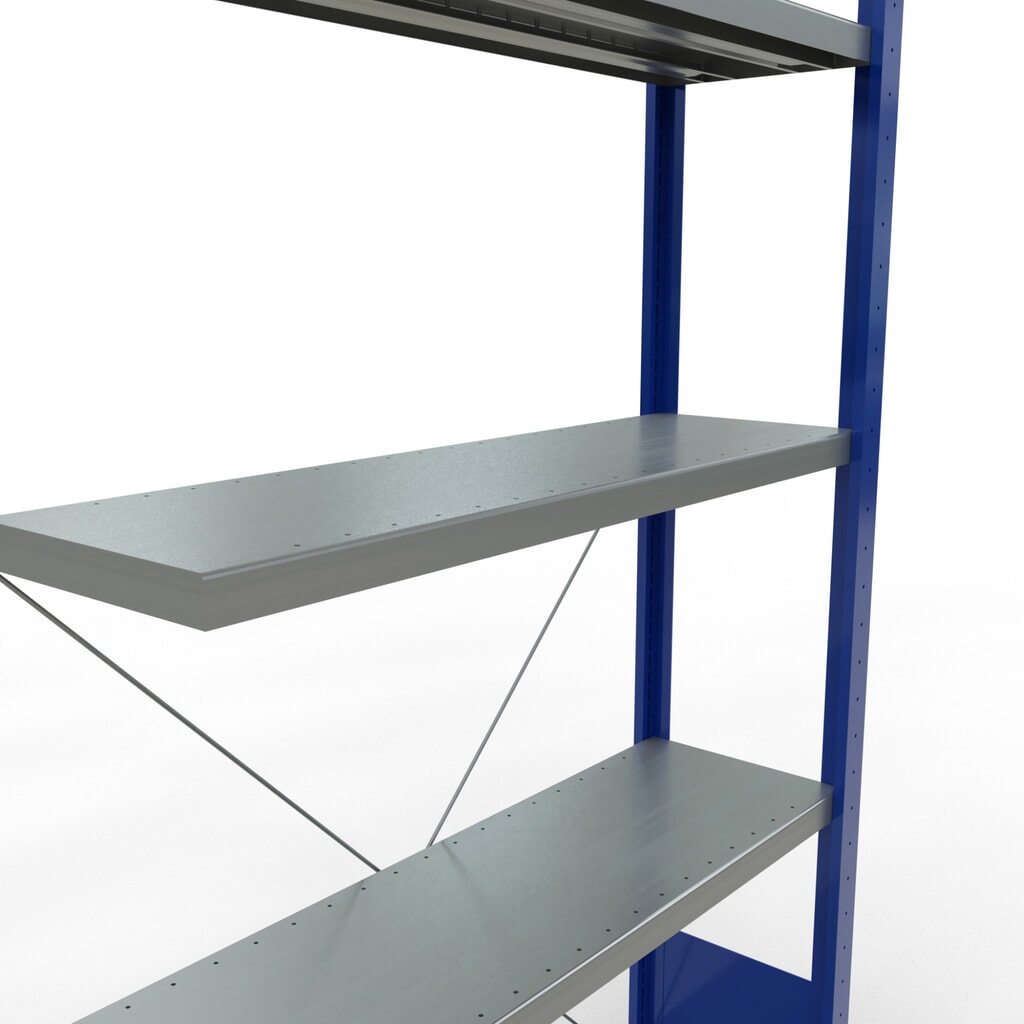 Číslo obrázka výrobku 5: SCHULTE policový regál, prídavné pole, nosnosť regálu 330 kg, horca modrá/galvanizované, V x Š x H 2 000 x 1 000 x 300 mm