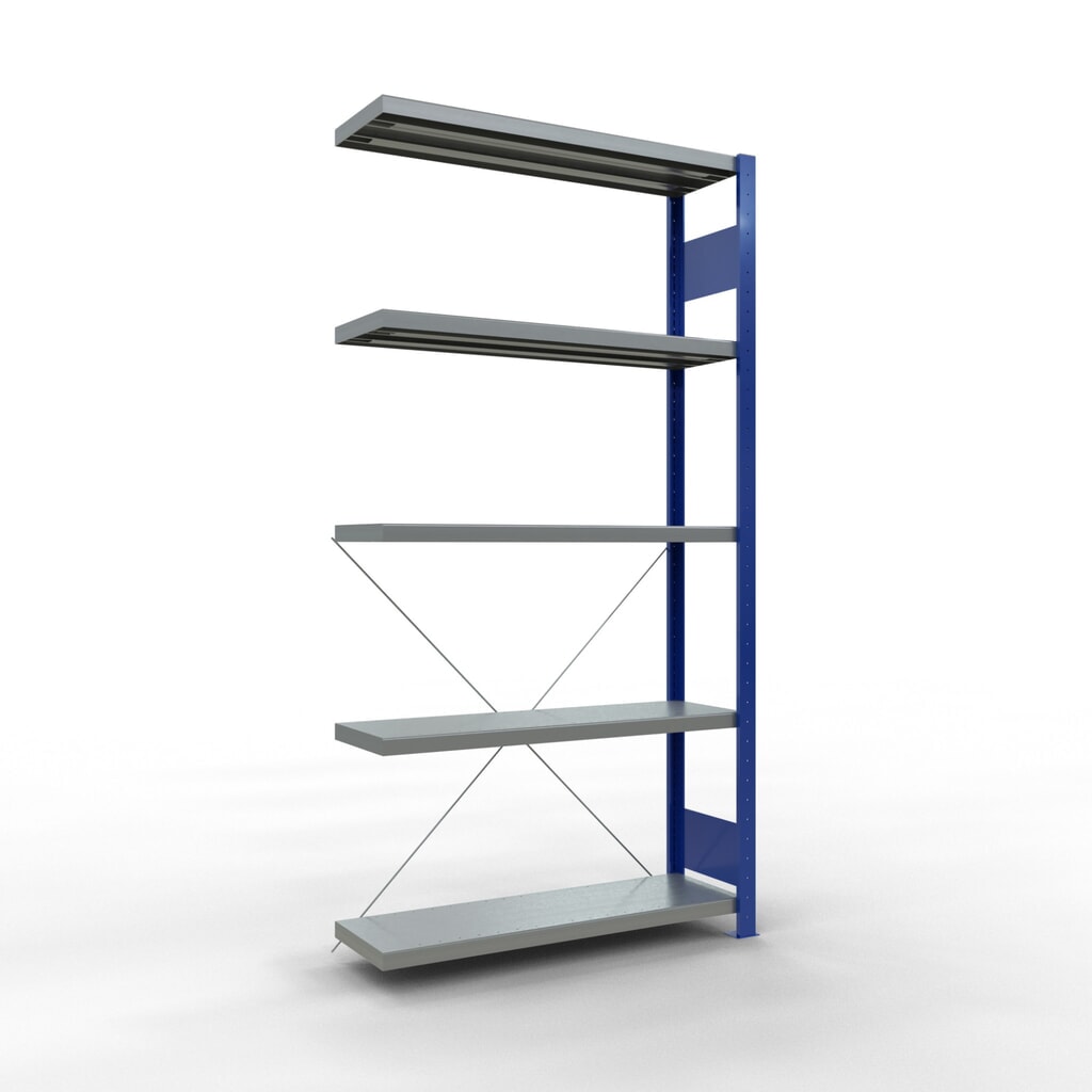 SCHULTE policový regál, prídavné pole, nosnosť regálu 330 kg, horca modrá/galvanizované, V x Š x H 2 000 x 1 000 x 300 mm Číslo obrázka výrobku 1: SCHULTE policový regál, prídavné pole, nosnosť regálu 330 kg, horca modrá/galvanizované, V x Š x H 2 000 x 1 000 x 300 mm