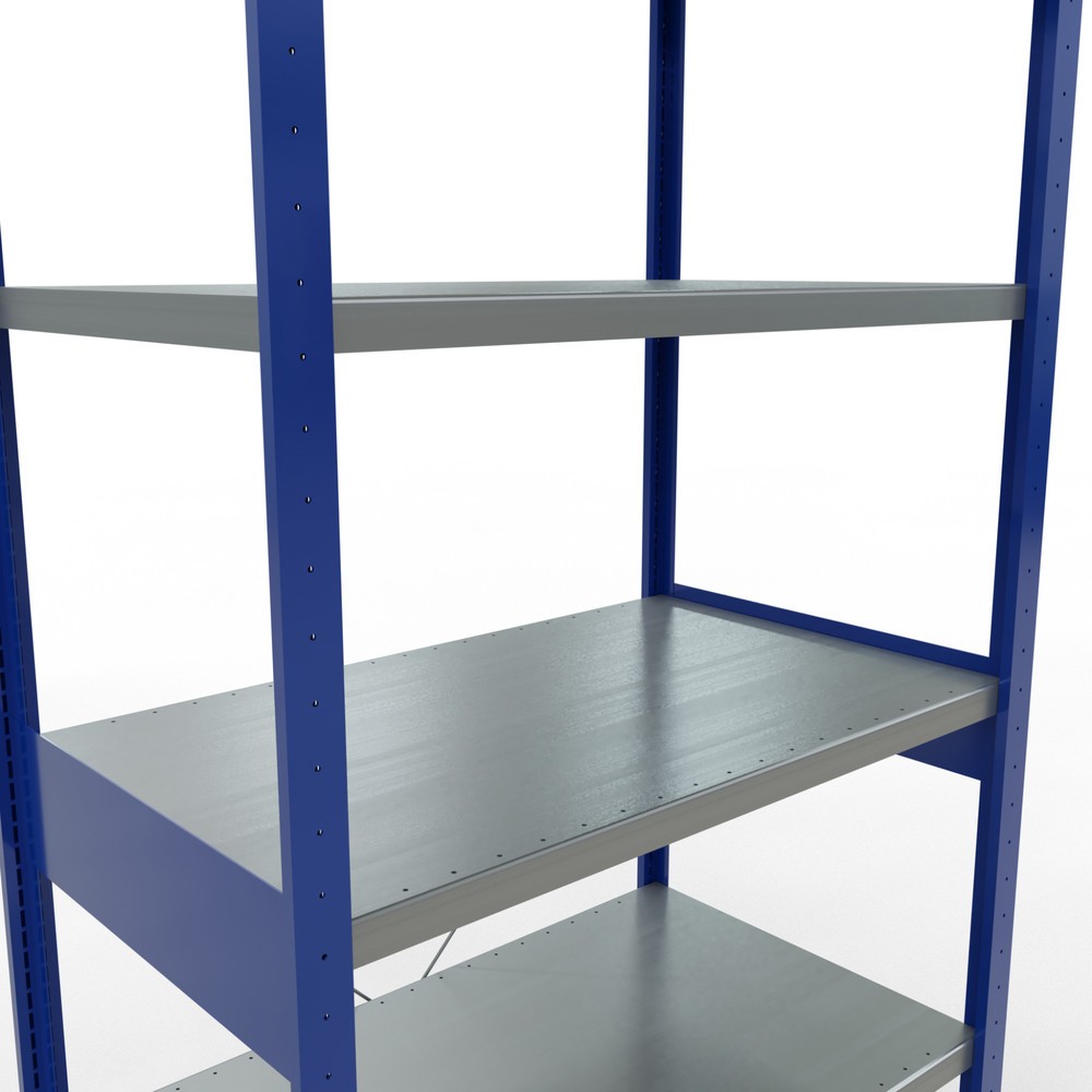 Číslo obrázka výrobku 5: Policový regál SCHULTE v enciánovo modrej/pozinkovaný, zaťaženie police 330 kg, v × š × h 2 500 × 1 060 × 636 mm