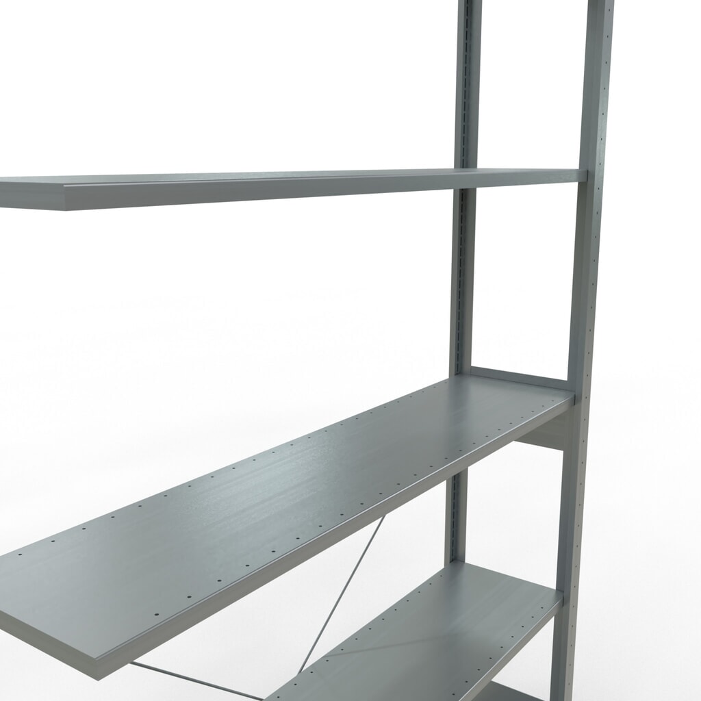 Číslo obrázka výrobku 5: policový regál SCHULTE bezskrutkový systém prídavná nosnosť regálu 150 kg Galvanizované V x Š x H 2 500 x 1 300 x 300 mm